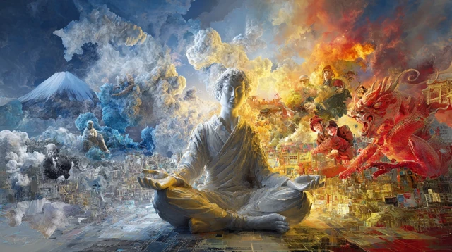 Meditative Man A Surreal Philosophical Image