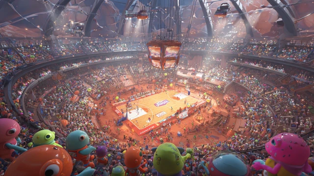 Mars Basketball Arena 3D Pixar Style