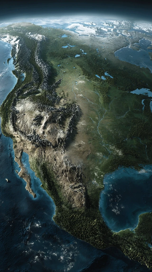 Alternate North America No Ice Age 3D Map