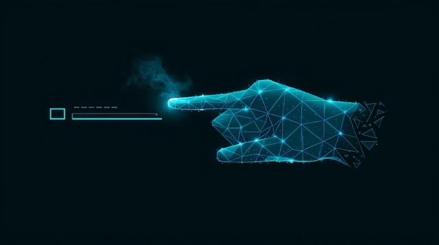 Digital Hand Icon Interface Design Futuristic Graphic
