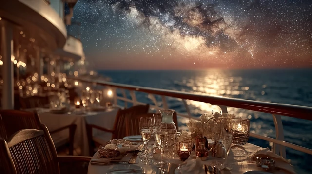 Luxury Cruise Ship Dinner Under the Stars