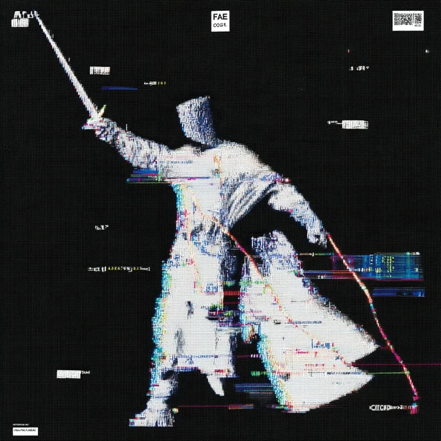 ASCII Knight Glitch Art Fantasy