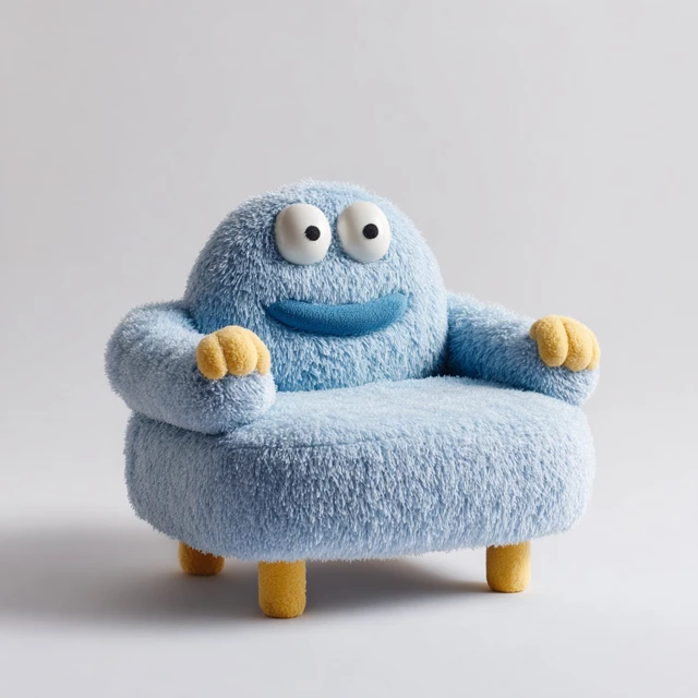 Cute Blue Monster Pet Bed for Kids