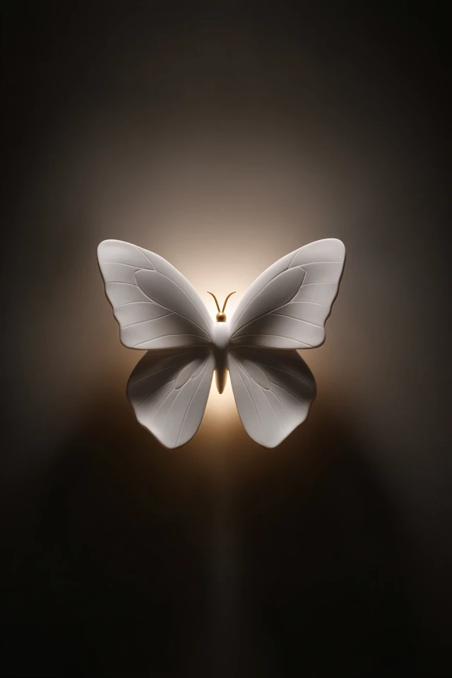 Butterfly Wall Lamp Ceramic White Soft Light