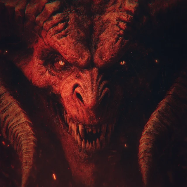 Devil in Hell Fiery Demon Creature