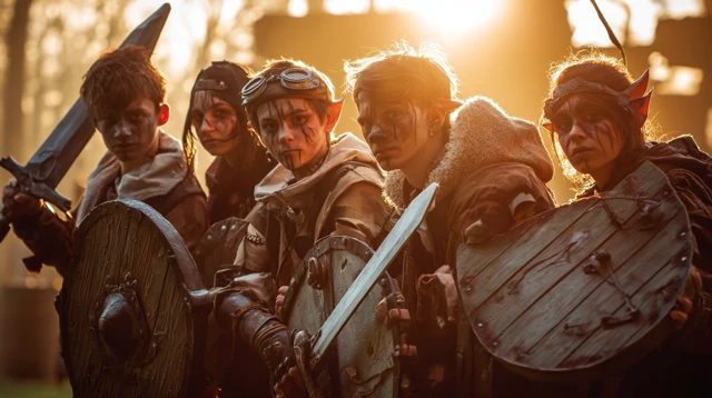 Nerdy LARP Players In Homemade Fantasy Costumes