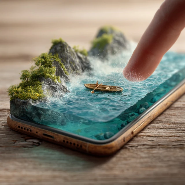 Smartphone Miniature Landscape Realistic Art