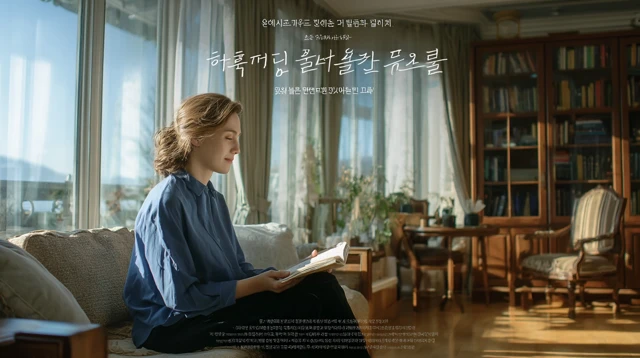 French Woman Reading Movie Poster Korean Style