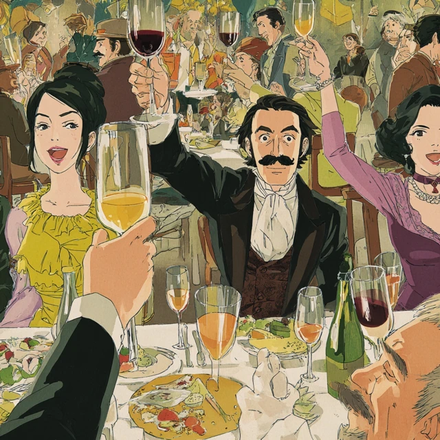 Wine Party Celebration Anime Art