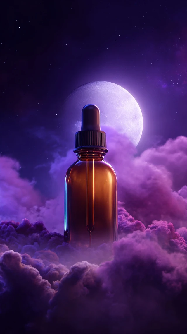 Mystical Dropper Bottle Under Moonlight Fantasy Scene