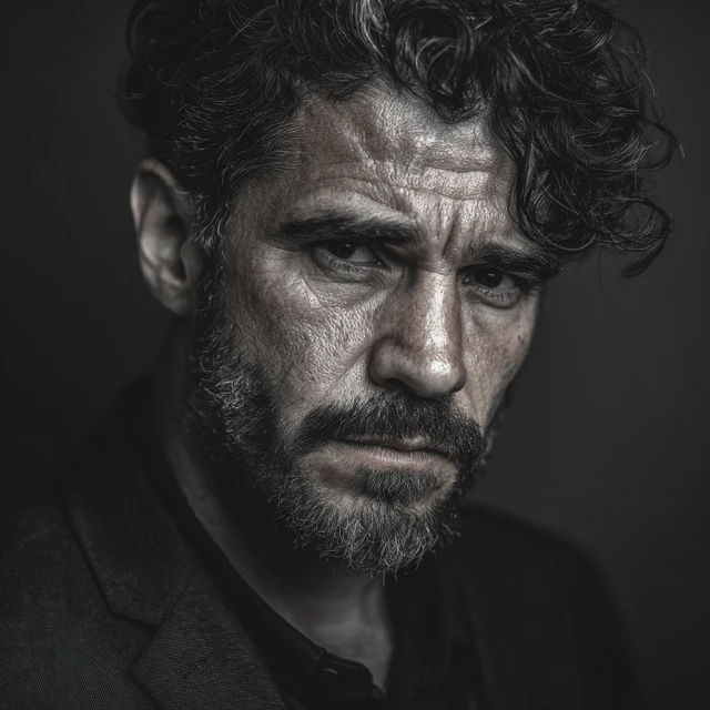 Modern Portrait of a Mysterious Man
