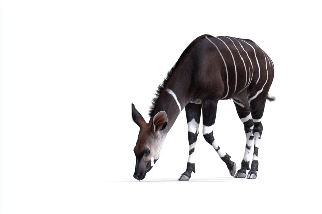 Okapi Grazing in Ultra Realistic Detail