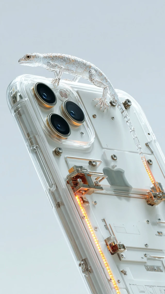 iPhone Lizard Art Transparent Design 3D Render