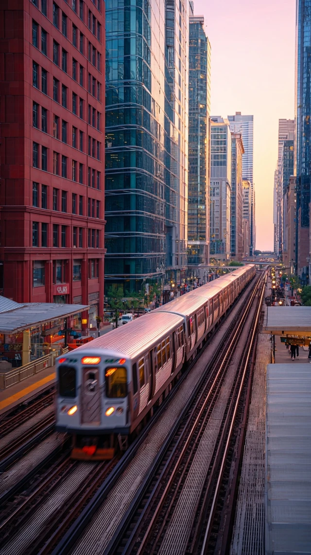 City Train at Golden Hour Urban Photography