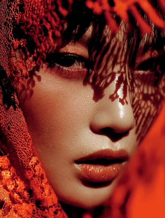 Asian Woman Face Shadow Art Dramatic Portrait
