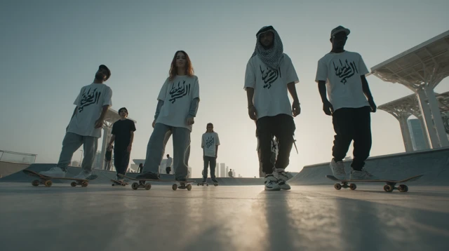 Saudi Arabian Skateboarders at Modern Skate Park