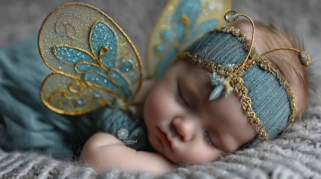 Baby Fairy Sleeping with Glitter Wings