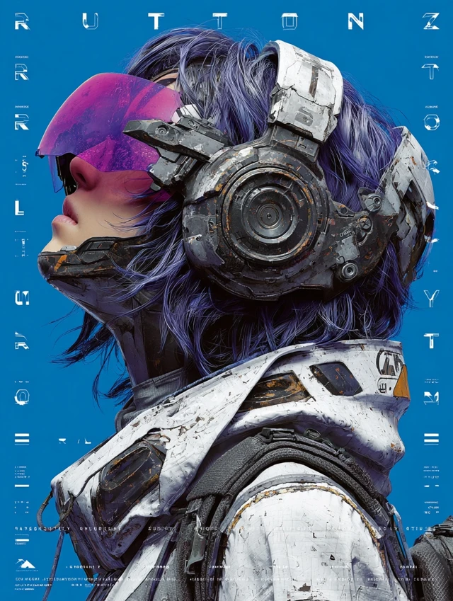 Cyberpunk Futuristic Woman with Closed Eyes