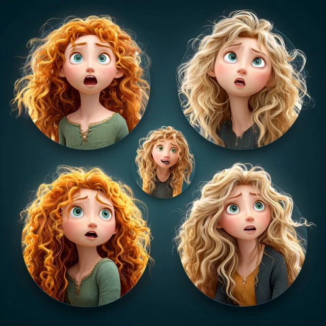3D Cartoon Samson Character Icon Set