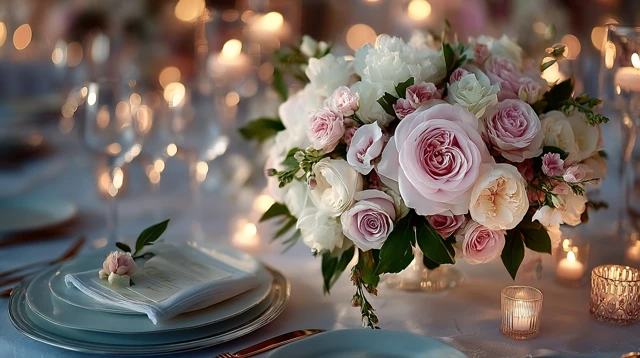 Elegant Wedding Table Floral Arrangement
