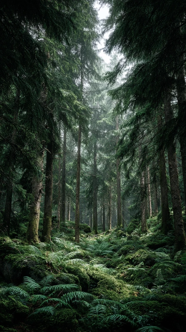 Dark Coniferous Forest Scene