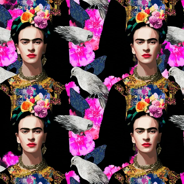Frida Kahlo Pattern Design Fabric Style
