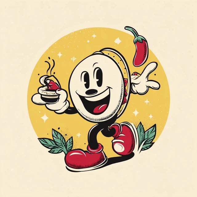 Animated Arepa Logo Illustration Cuphead Style