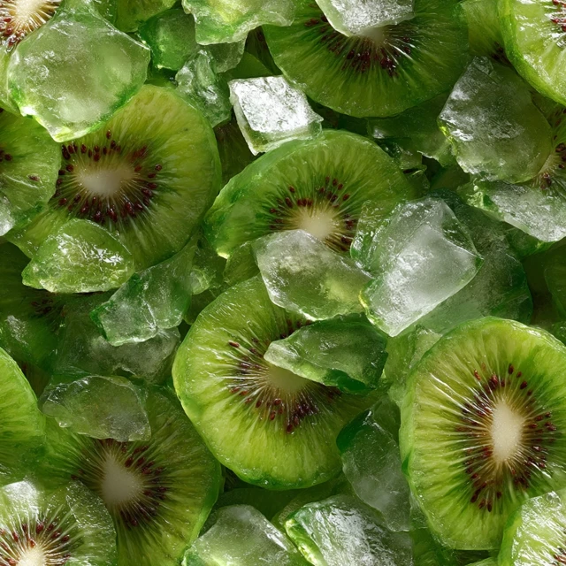Kiwi Slices with Shiny Sugar Crystals