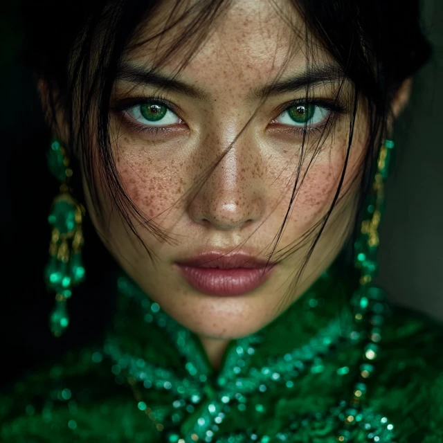 Chinese Woman with Emerald Eyes
