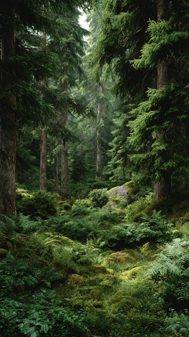 Dark Coniferous Forest Scene