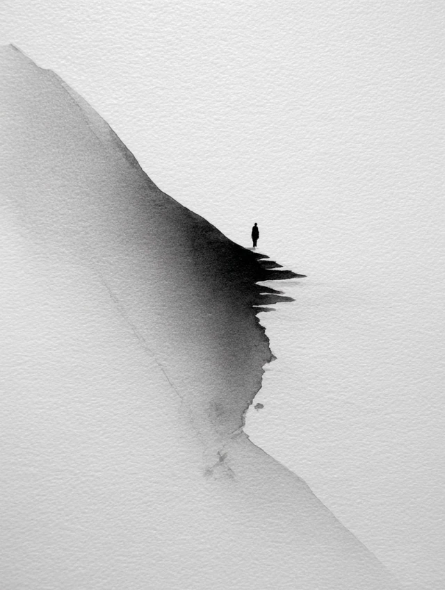 Mountain Journey Ink Wash Painting
