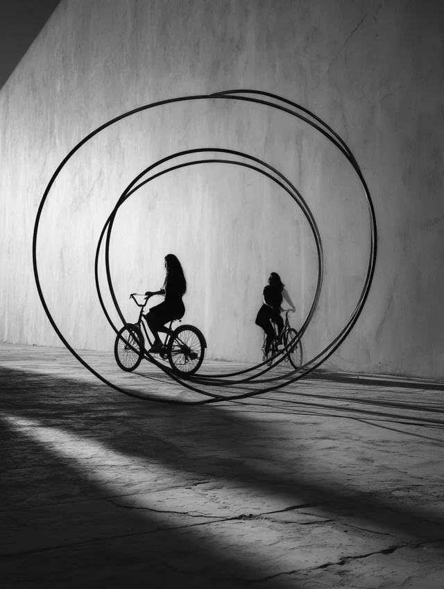Bikes and Light: Abstract Black and White Photography