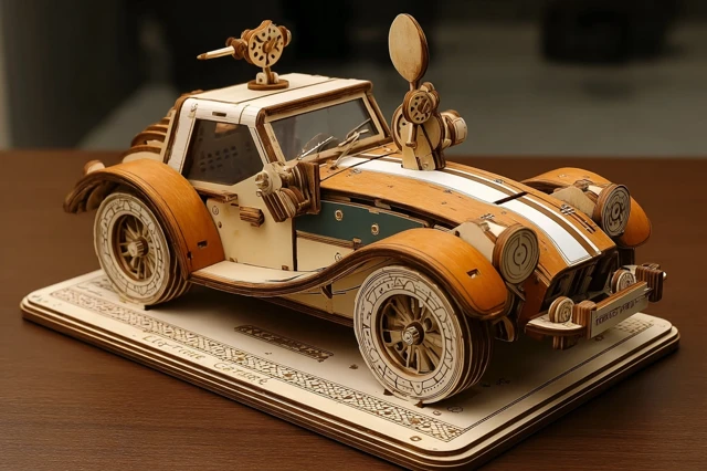 Retro 3D Puzzle Alice Sports Car Wooden Model