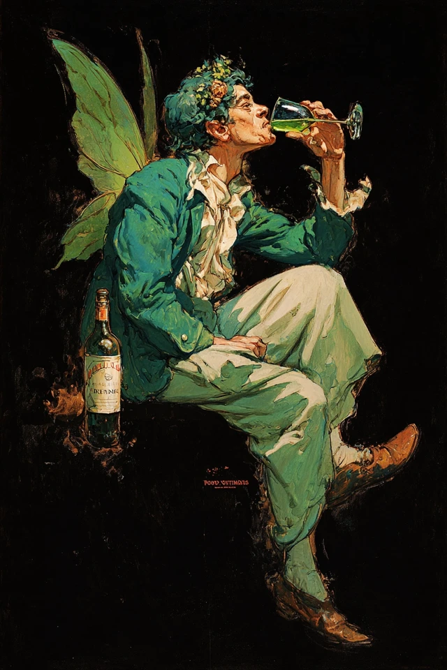 Absinthe The Green Fairy by Norman Rockwell Artwork