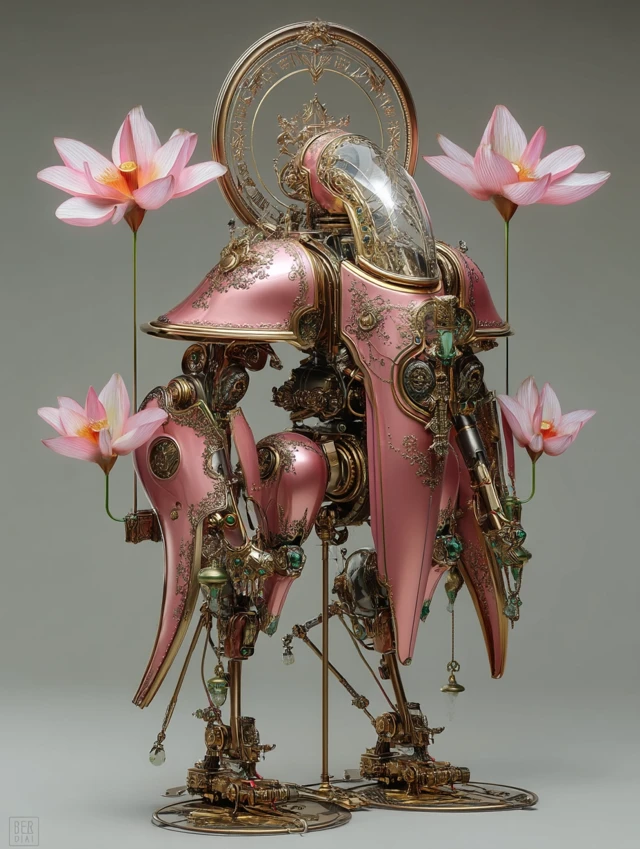 Baroque Lotus Knight Mech Illustration