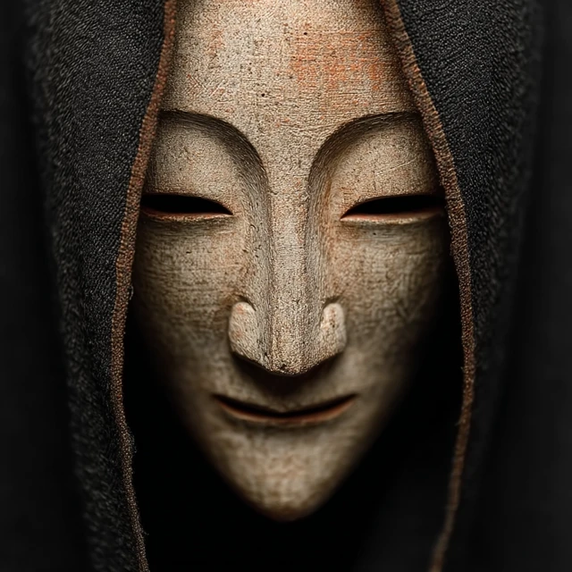 Japanese Noh Mask CloseUp Art Artistic Serene