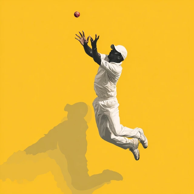 Indian Cricketer Catching Ball Art