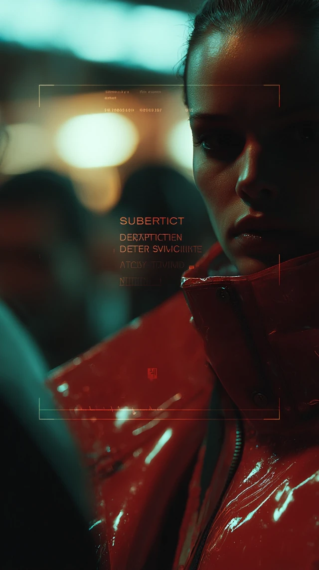 Cyberpunk Surveillance Woman in Nightclub
