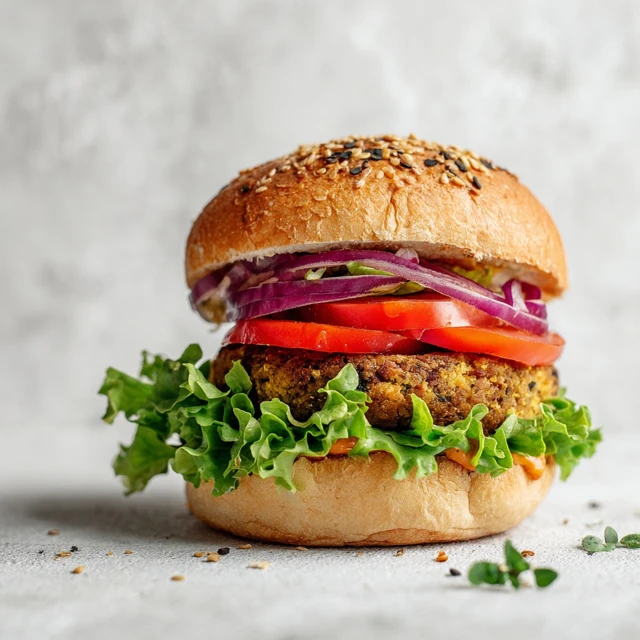 Homemade Veggie Burger Delicious and Fresh