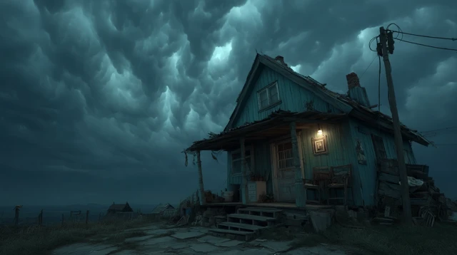 Stormy House Landscape