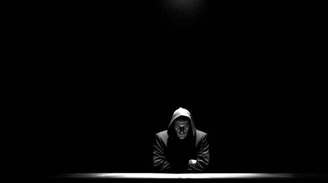 Godfather Style Portrait Spotlight Black Background