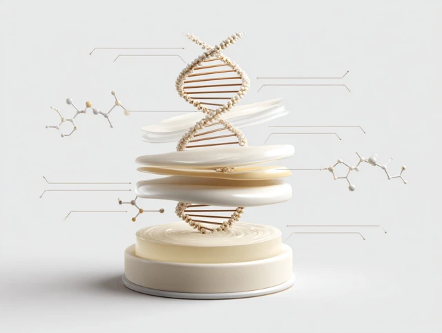 AI Skincare Formula Diagram Peptides DNA Skin Layers