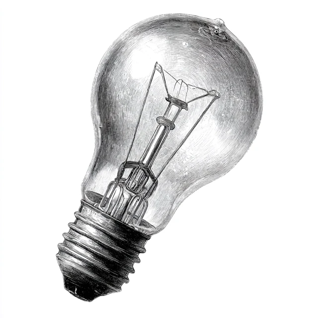 Edison Light Bulb Engraving 16th Century Style