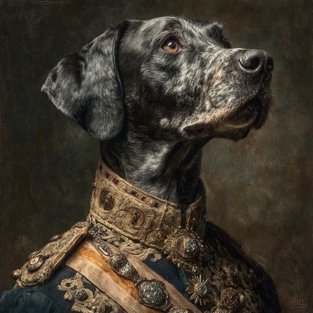 Dog King of Spain Portrait Vintage Art