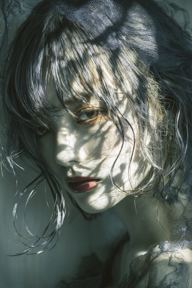 Mysterious Woman Portrait Pale Light