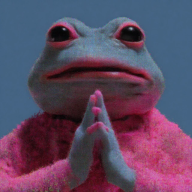 Abstract Frog Illustration in Pink Suit