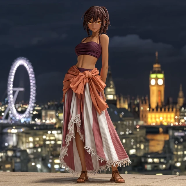 Photorealistic Oriana Thomson in London at Night
