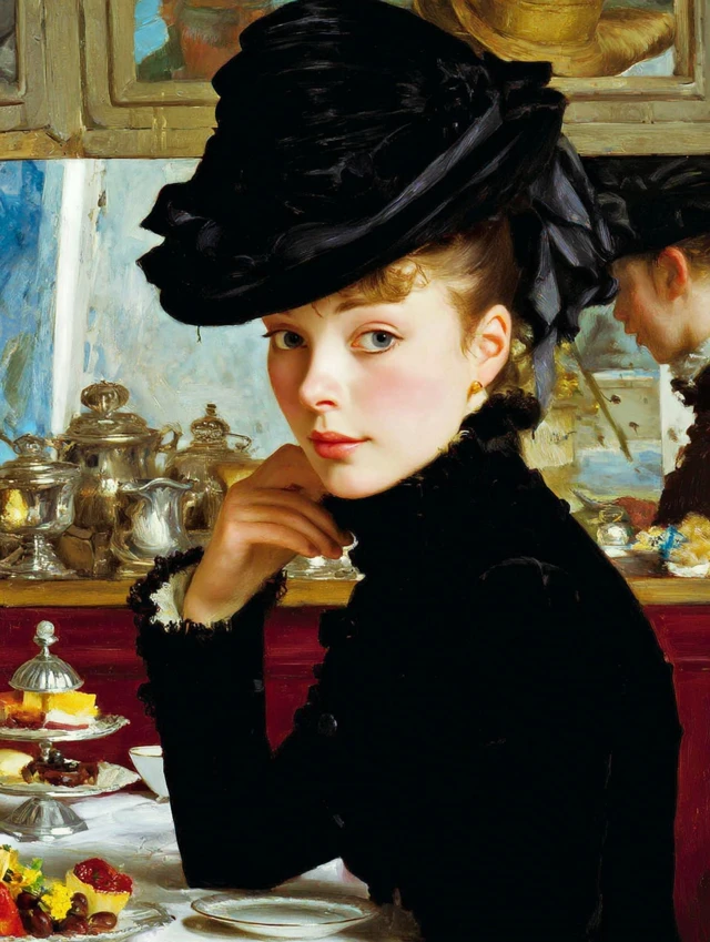 Victorian Lady Tipping the Velvet Cinematic Illustration