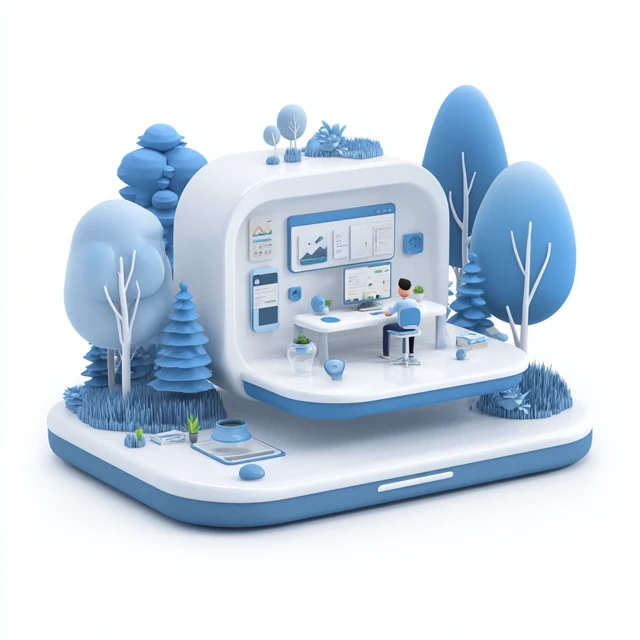 User Center 3D Illustration White Background