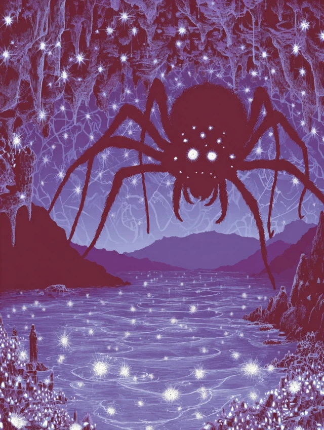 Giant Spider in a Desert Cave